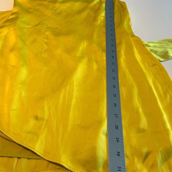 LOVERS + FRIENDS Karen Faux Wrap Skinny Strap One Shoulder,Chartreuse Mini, Sz S - Picture 9 of 12